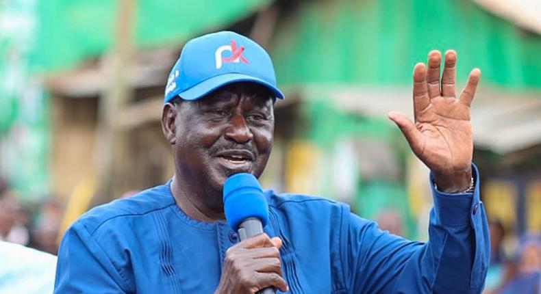 Raila Odinga during a recent Azimio La Umoja campaign rally in Nairobi