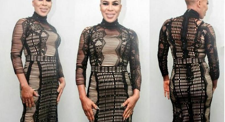 Fathia Balogun rocks her shaven hair to a red carpet event
