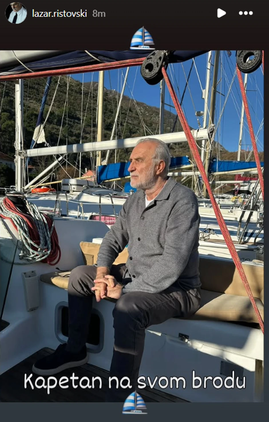 Lazar Ristovski na brodu
