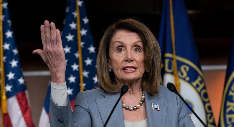 IN this May 9, 2019, photo, Speaker of the House Nancy Pelosi, D-Calif., speaks on Capitol Hill in Washington. Pelosi introduced a new concept to the debate over President Donald Trumps behavior: Self-impeachable. As Trump appears to be all but goading Democrats into impeachment proceedings, viewing the standoff as potentially politically valuable for his re-election campaign, Democrats are trying to impose restraint, preferring a more methodical approach and letting, as Pelosi says, Trump make the case himself by his stonewalling of Congress. (AP Photo/J. Scott Applewhite)