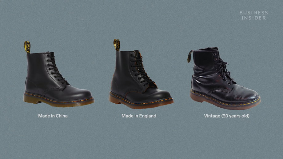 We tested whether there was a difference between new shoes made in Asia, more expensive shoes made in England, or vintage shoes from 30 years ago.