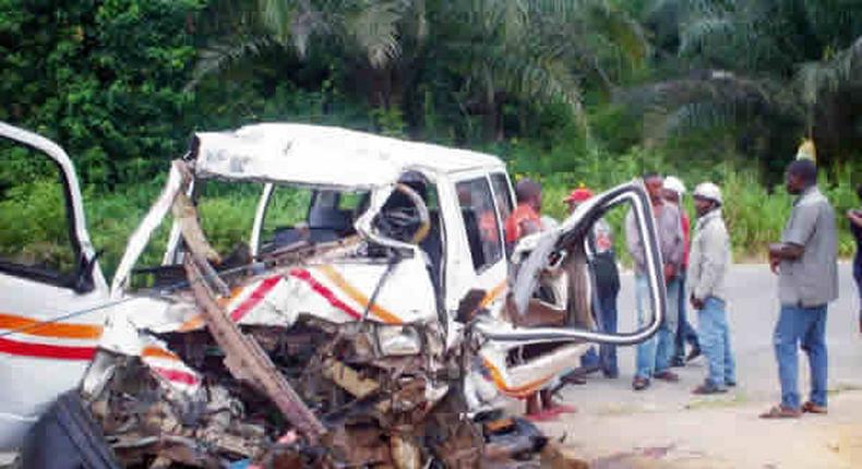 An auto crash scene in Ogun state recently - Photo for illustrative purpose