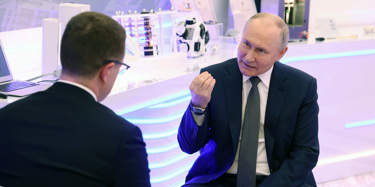 Władimir Putin podczas wywiadu dla kanału Rossiya 1.