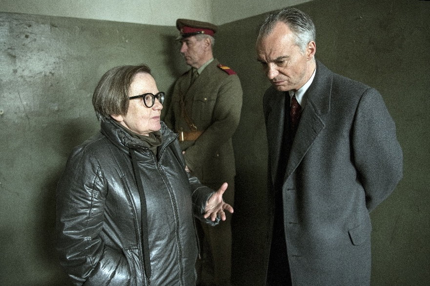 Agnieszka Holland i Ivan Trojan na planie filmu "Szarlatan"