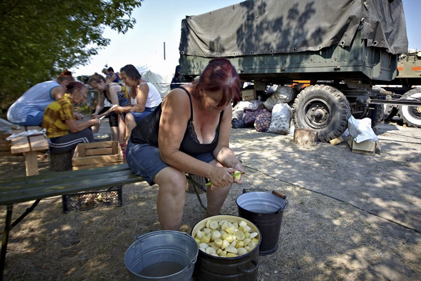 Obóz dla uchodźców w pobliżu Ługańska EPA/SERGEI KOZLOV Dostawca: PAP/EPA.