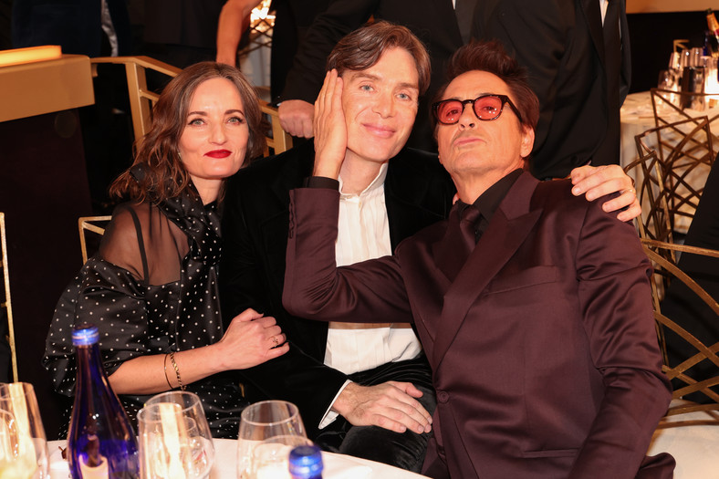 Yvonne McGuinness, Cillian Murphy i Robert Downey Jr. na gali Złotych Globów 2024