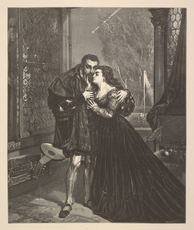 Jan Matejko — "Zygmunt August i Barbara Radziwiłłówna na dworze Radziwiłłów w Wilnie" (1873)