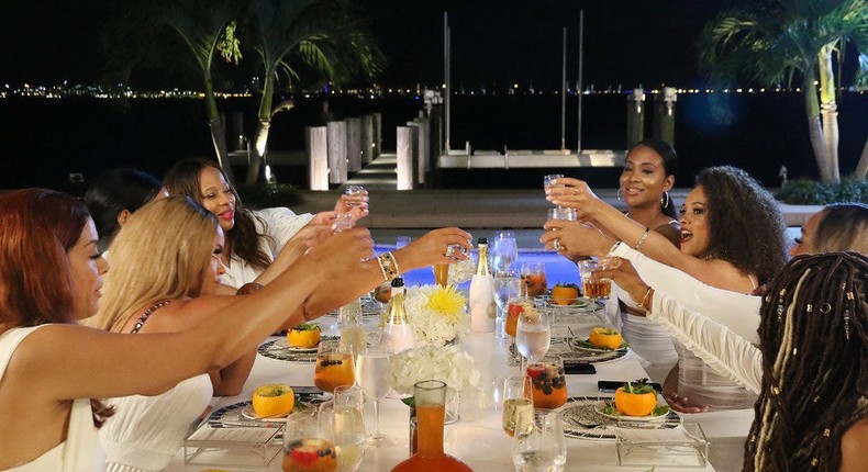 Dinner parties are often the source of drama on The Real Housewives of Potomac.Aaron Davidson/Bravo