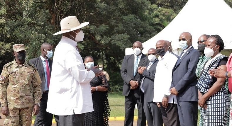 President Yoweri Museveni arriving for the launch of the 2024 population census results