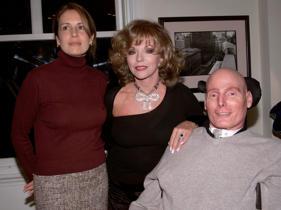 Dana Reeve, Joan Collins i Christopher Reeve w 2003 r. 