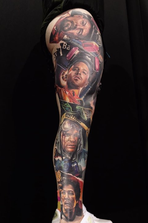 II miejsce – Realistyczny Kolorowy Wygojony – Alex Zakharov, "Space Tattoo", Warszawa