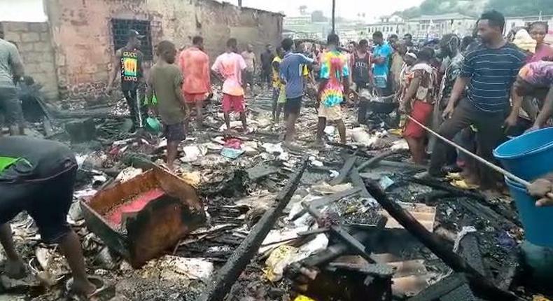 Fire guts Elmina Fishing harbour