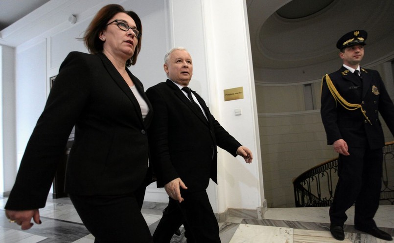 Beata Mazurek i Jarosław Kaczyński