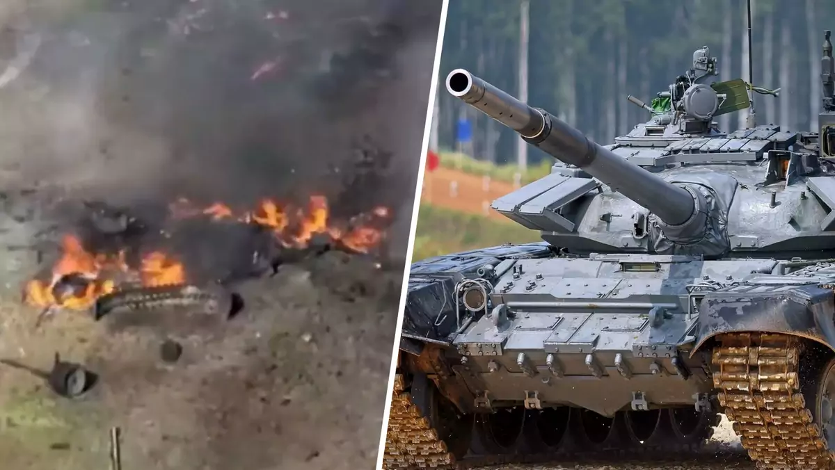 W sieci pojawiło się zagadkowe nagranie z eksplozji rosyjskiego czołgu