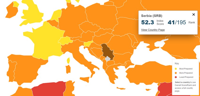 Mapa svetskog indeksa zdravstvene bezbednosti