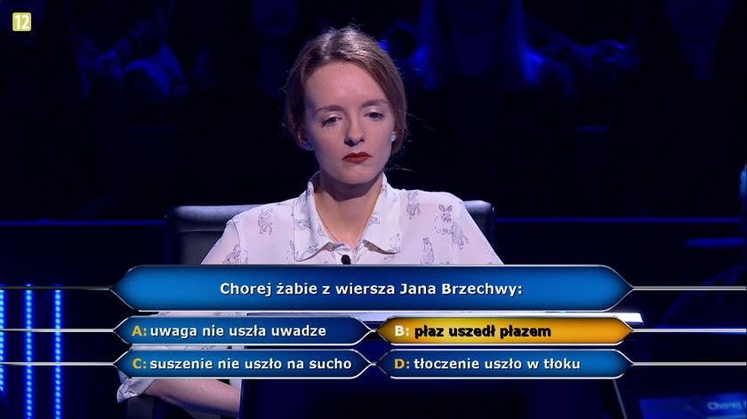 Ewelina Koniczek odpadła na pytaniu za 5 tysięcy
