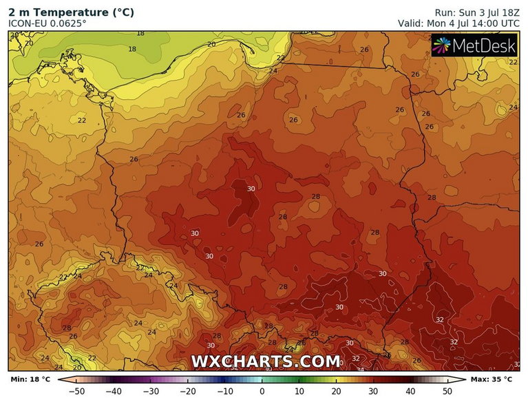 Temperatura sięgnie maksymalnie 30-31 st. C