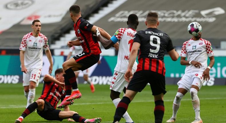 Ajdin Hrustic scored a late equaliser for Eintracht Frankfurt against Mainz on Sunday Creator: KAI PFAFFENBACH