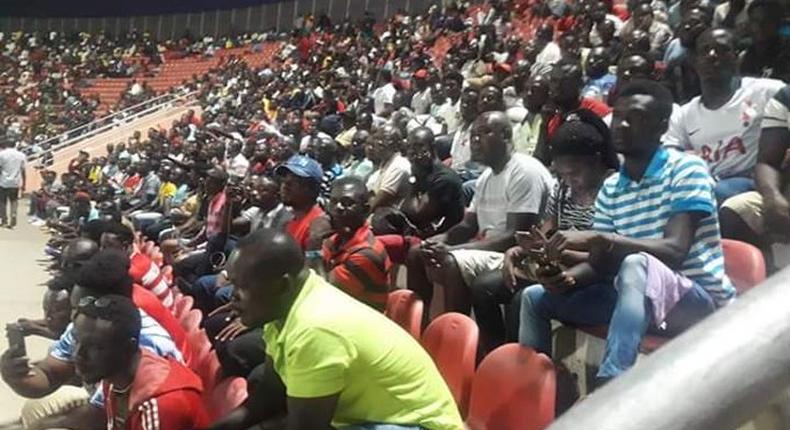 The Accra Sports stadium was almost half full with fans for the Legon Cities vs Kotoko game