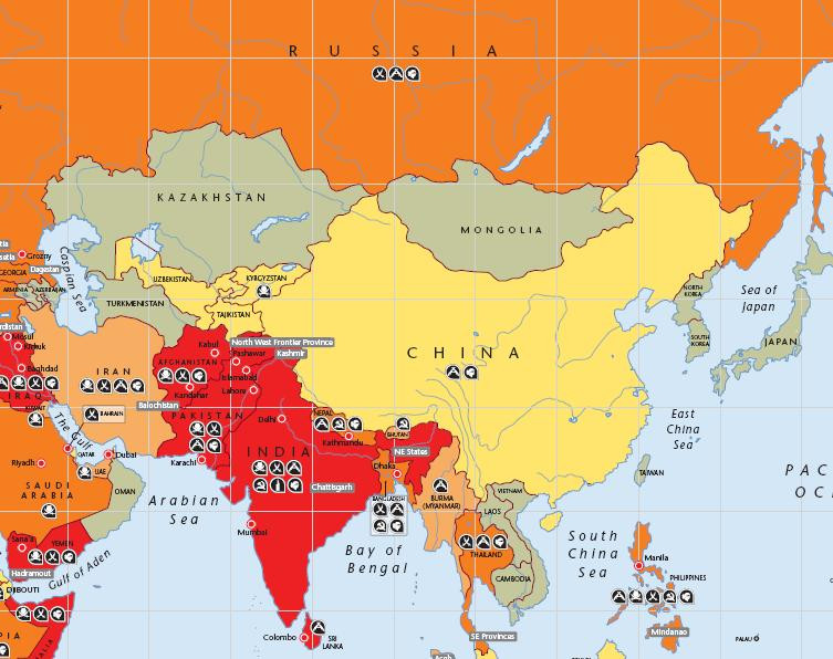 Zagrożenie terroryzmem Azja