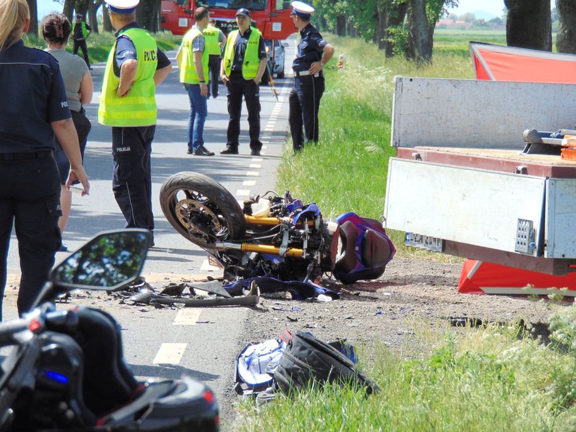 Wypadek motocyklisty Stary Paczków