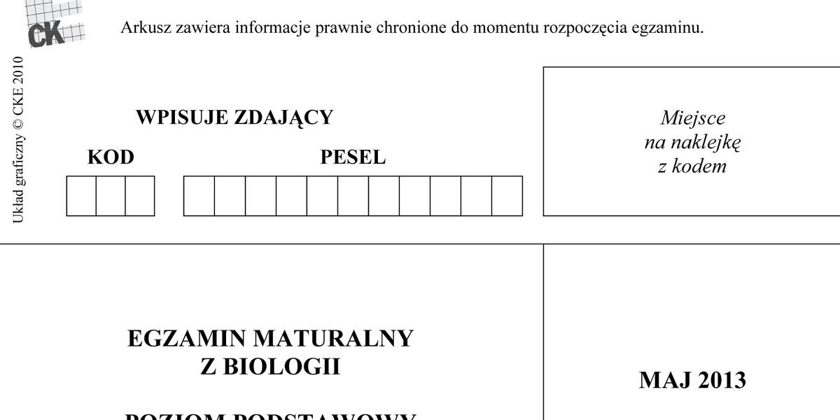 Arkusze maturalne z biologii