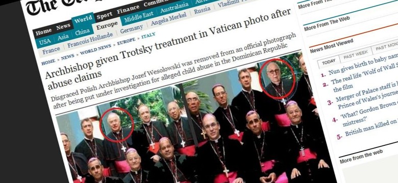 Oskarżany o pedofilię arcybiskup Wesołowski wyparował ze zdjęcia. Jak Trocki!