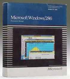 Windows 2.0 / Windows 286 / Windows 386 (09-12-1987), cena: 100 USD, procesor: 286 lub 486/4 MHz, pamięć: 256 KB. (Fot. Chip.pl)