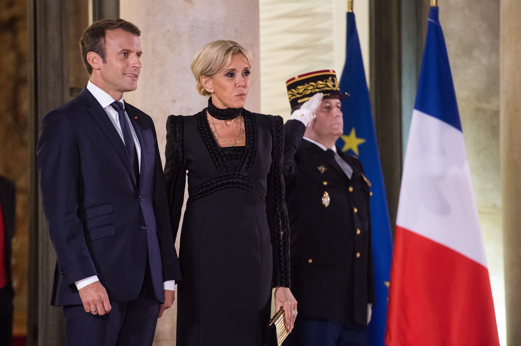 Emmanuel Macron a jeho manželka Brigitte.