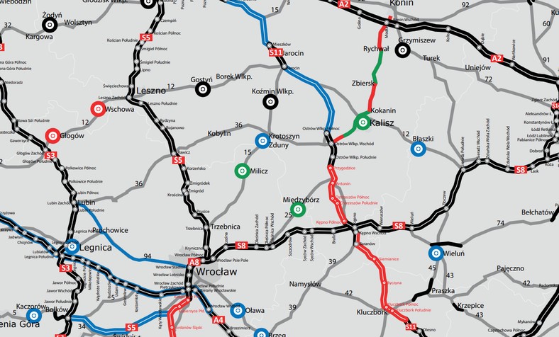 Mapa przyszłej drogi S11