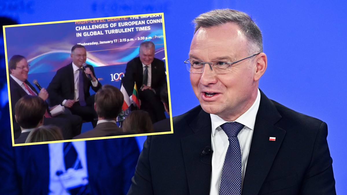 Prezydent Duda nagle zaczął się śmiać w Davos. Rozbawił też pozostałych [WIDEO]