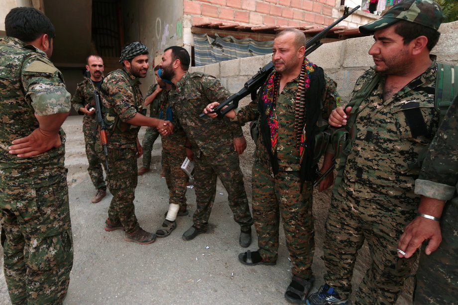 Kurdish fighters from the People's Protection Units, or YPG, in Syria.