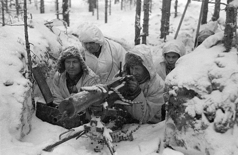 Fińscy żołnierze na froncie wojny zimowej 1939-1940