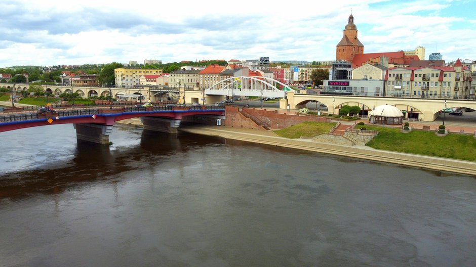 Widok na rzekę Wartę i miasto Gorzów