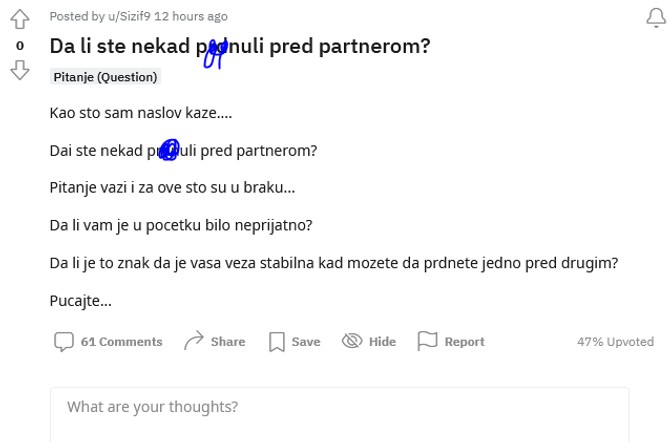 Srbi na Redditu o puštanju gasova, Foto - Reddit
