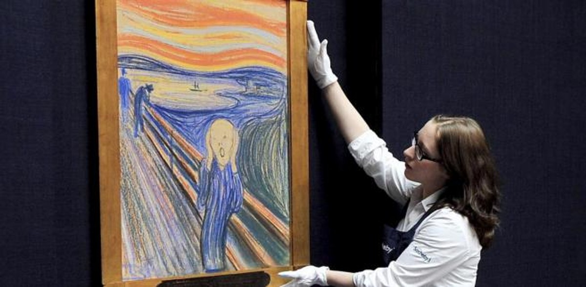 Obraz "Krzyk" Edvard Munch w domu aukcyjnym Sotheby