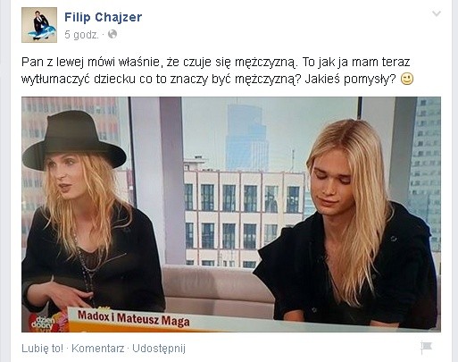 print screen z profilu Filipa Chajzera