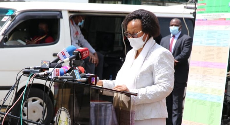 KNEC CEO Mercy Karogo during the release of 2020 KCSE results