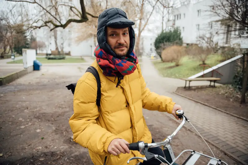 Michał dojeżdża do pracy na rowerze 