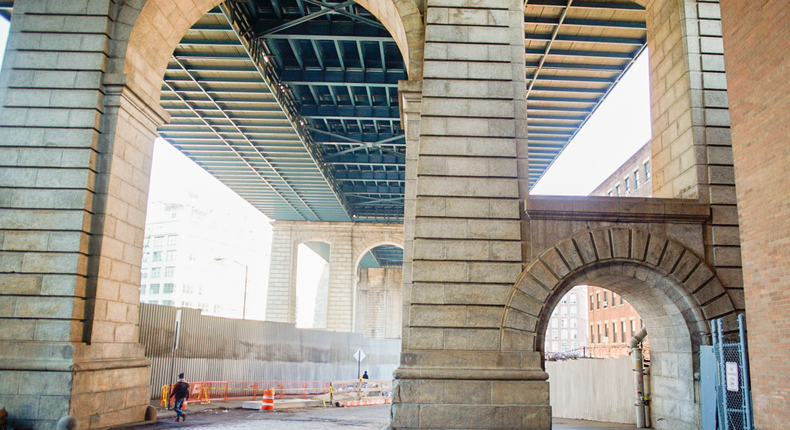 Dumbo, Brooklyn, was named for its location — Down Under the Manhattan Bridge Overpass.