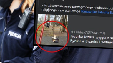 Jezus z szopki porzucony w parku w Brzesku. Księża mówią o zachęcie do "opiłowania katolików"