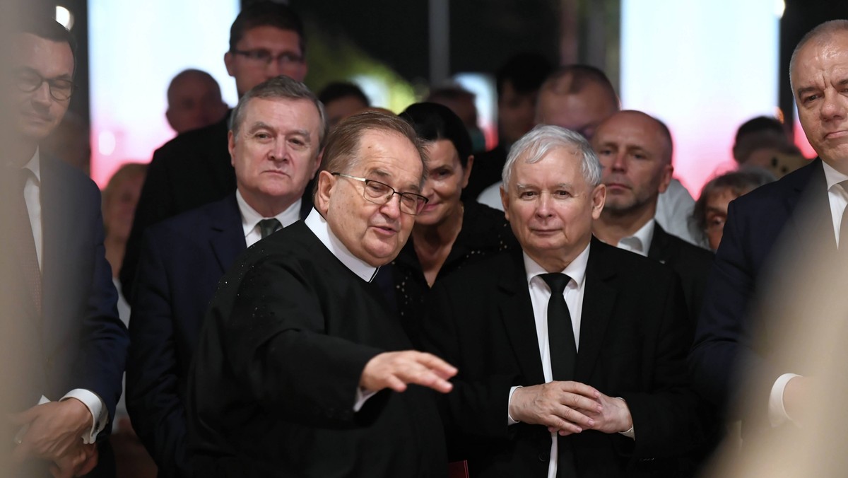 Ojciec Tadeusz Rydzyk, Jarosław Kaczyński, Piotr Gliński i Mateusz Morawiecki