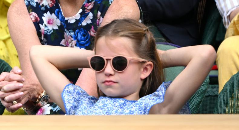 Princess Charlotte watching a Wimbledon match on Sunday.Karwai Tang/Getty Images