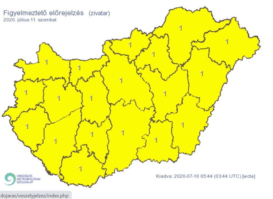 Szombaton azonban már az egész országban zivatarokkal kell számolni /Fotó: met.hu 