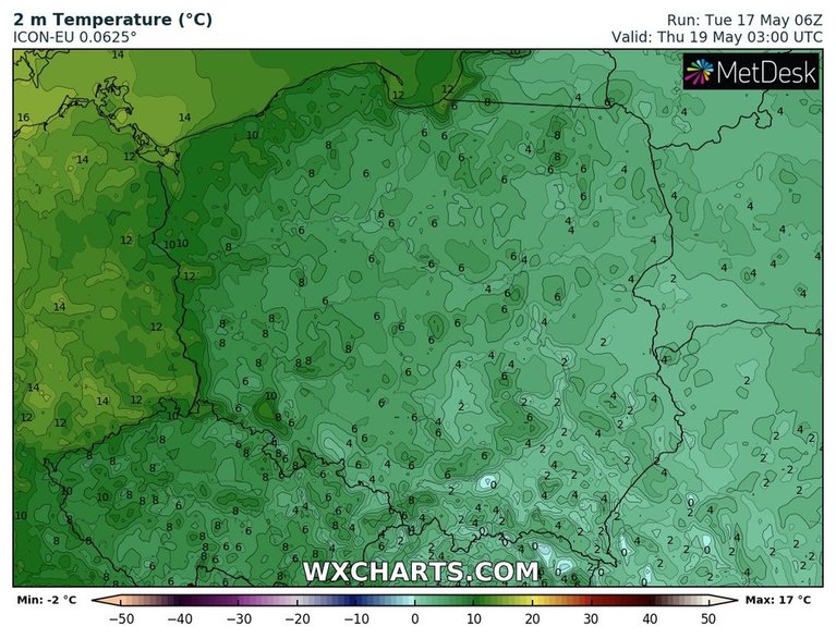 Nad ranem lokalnie wystąpią jeszcze słabe przymrozki