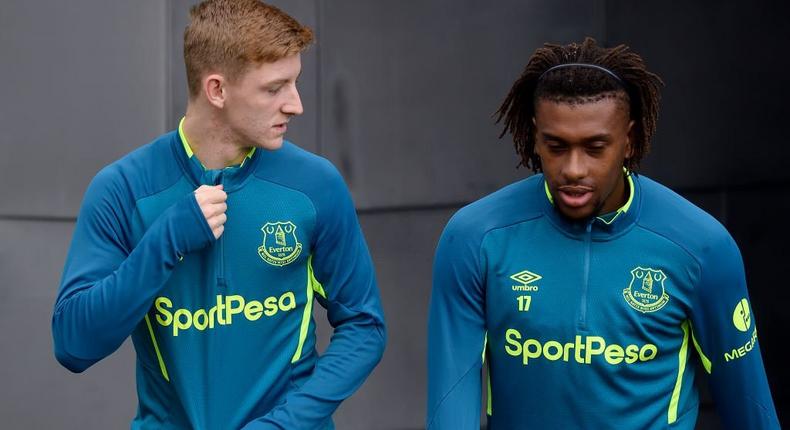 Everton winger Anthony Gordon (L) has been on Chelsea's radar and could join the Blues before the summer transfer deadline