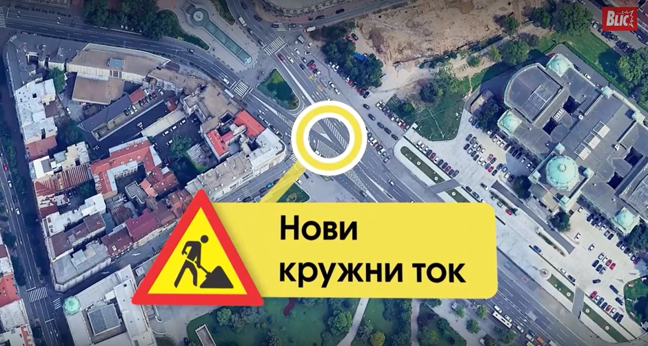 Radovi kod Narodne Skupštine - Novi kružni tok