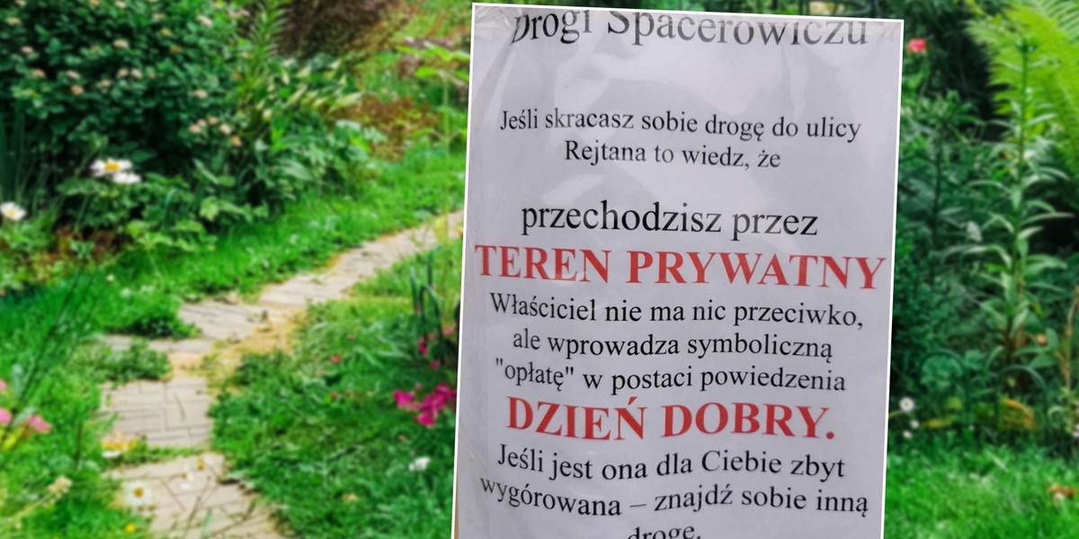 Mieszkańcy skracali sobie drogę przez jego działkę. Właściciel zażądał "opłaty". Nietypowej.