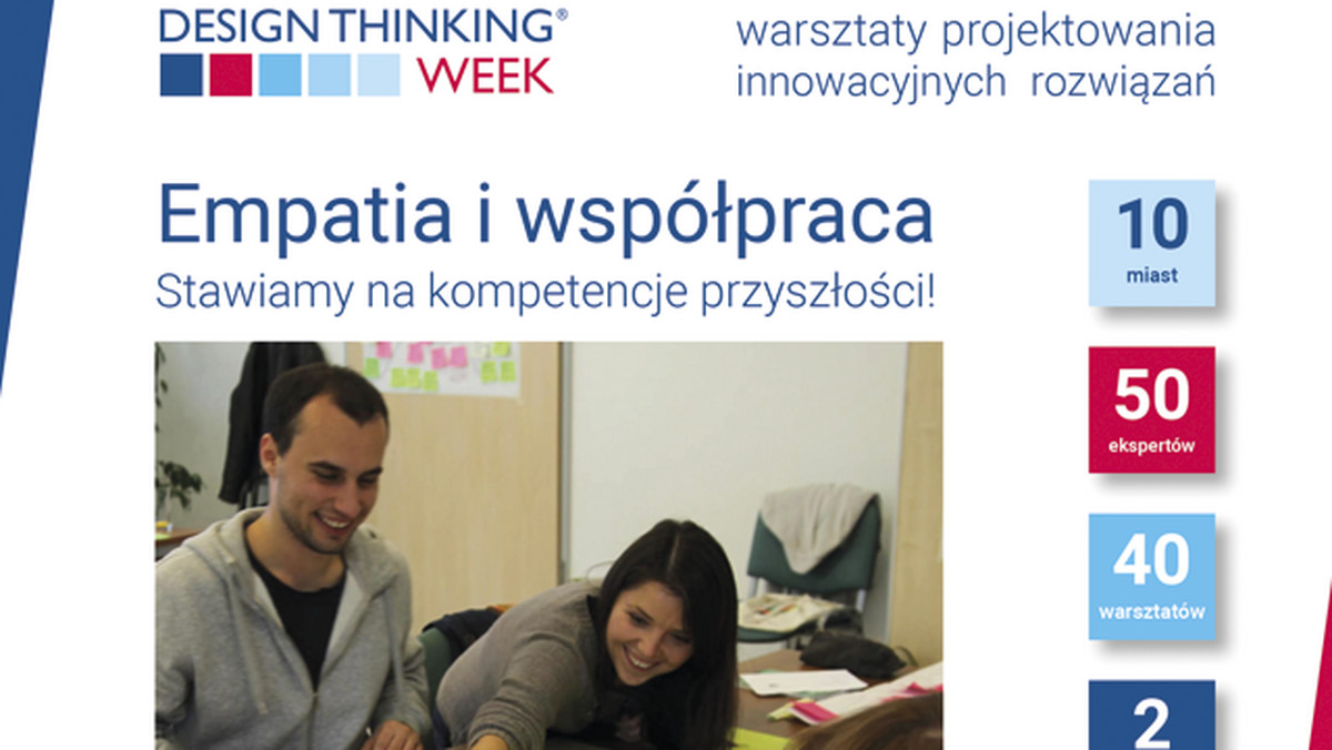To już czwarty raz, kiedy będzie się można spotykać się na warsztatach w całej Polsce, by rozwijać w sobie kompetencje przyszłości. To co dla praktyków design thinking, jest najważniejsze, to tworzenie innowacji opartych na empatii, dobrej komunikacji i częstej informacji zwrotnej, które pozwalają wprowadzać pozytywne zmiany w otoczeniu.