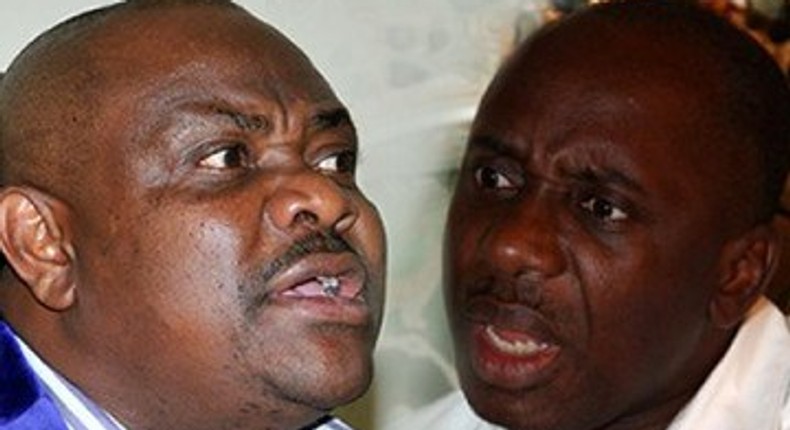 Former Rivers State Governor, Rotimi Amaechi and incumbent, Nyesom Wike